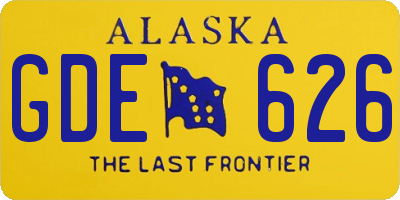 AK license plate GDE626