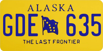 AK license plate GDE635