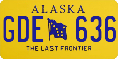 AK license plate GDE636