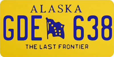 AK license plate GDE638