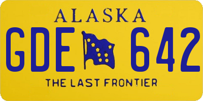 AK license plate GDE642