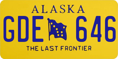 AK license plate GDE646