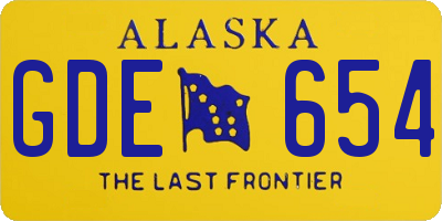 AK license plate GDE654