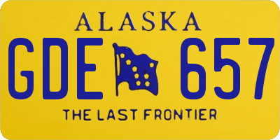 AK license plate GDE657