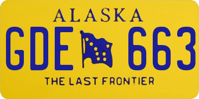AK license plate GDE663