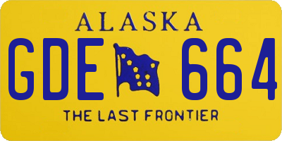 AK license plate GDE664