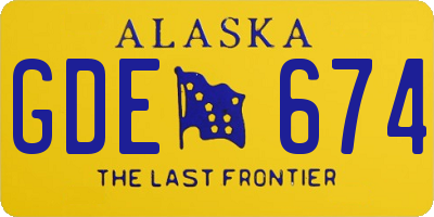 AK license plate GDE674
