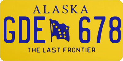 AK license plate GDE678