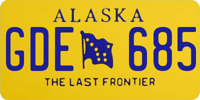 AK license plate GDE685