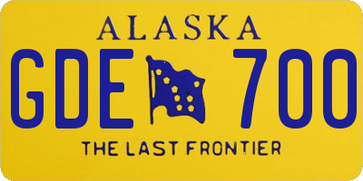 AK license plate GDE700