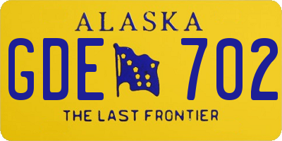 AK license plate GDE702