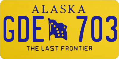 AK license plate GDE703