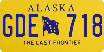 AK license plate GDE718