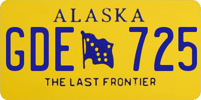 AK license plate GDE725