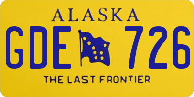 AK license plate GDE726