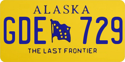 AK license plate GDE729