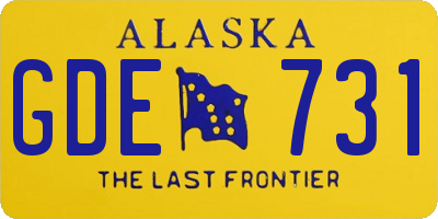 AK license plate GDE731