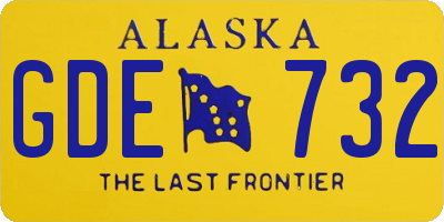 AK license plate GDE732
