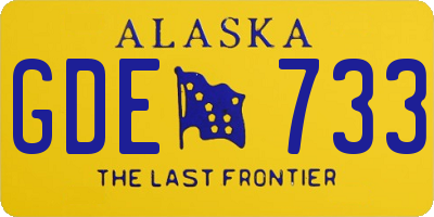 AK license plate GDE733