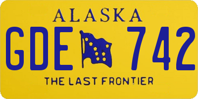 AK license plate GDE742