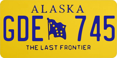 AK license plate GDE745