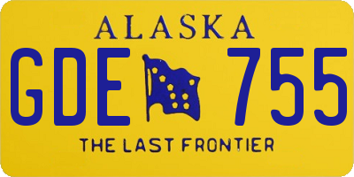 AK license plate GDE755