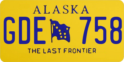 AK license plate GDE758