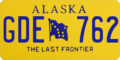 AK license plate GDE762