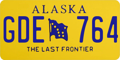 AK license plate GDE764