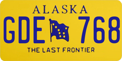 AK license plate GDE768