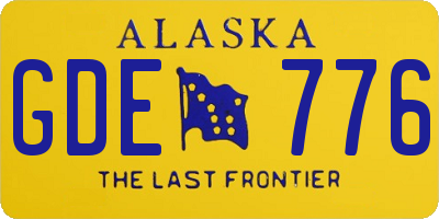 AK license plate GDE776