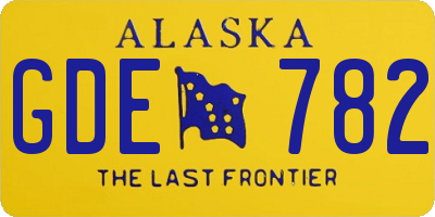 AK license plate GDE782