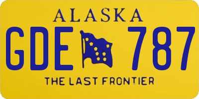 AK license plate GDE787