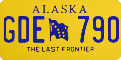 AK license plate GDE790