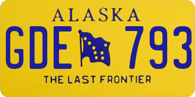 AK license plate GDE793