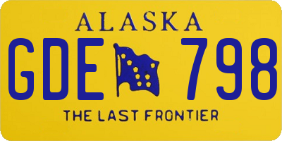 AK license plate GDE798