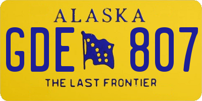 AK license plate GDE807