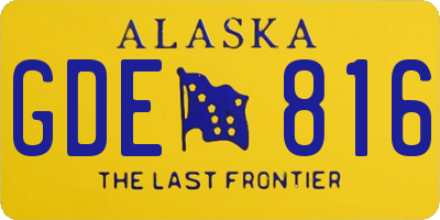AK license plate GDE816