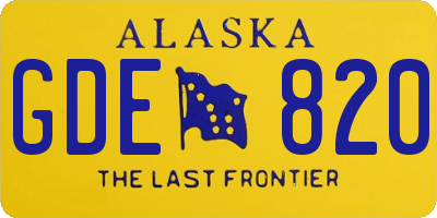 AK license plate GDE820