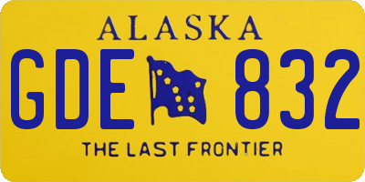 AK license plate GDE832