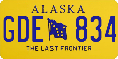 AK license plate GDE834