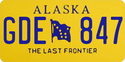 AK license plate GDE847
