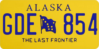 AK license plate GDE854