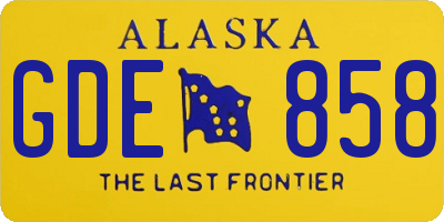 AK license plate GDE858