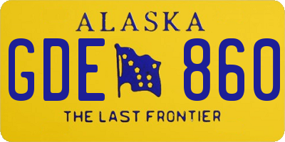 AK license plate GDE860