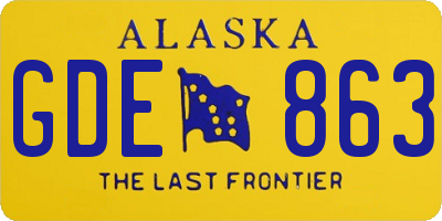AK license plate GDE863