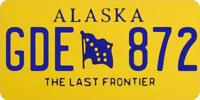 AK license plate GDE872
