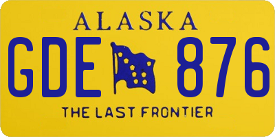 AK license plate GDE876