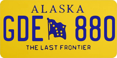 AK license plate GDE880