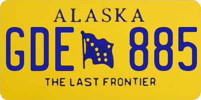 AK license plate GDE885